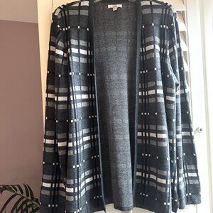 Croft & Barrow Striped Plaid Cardigan Women's L